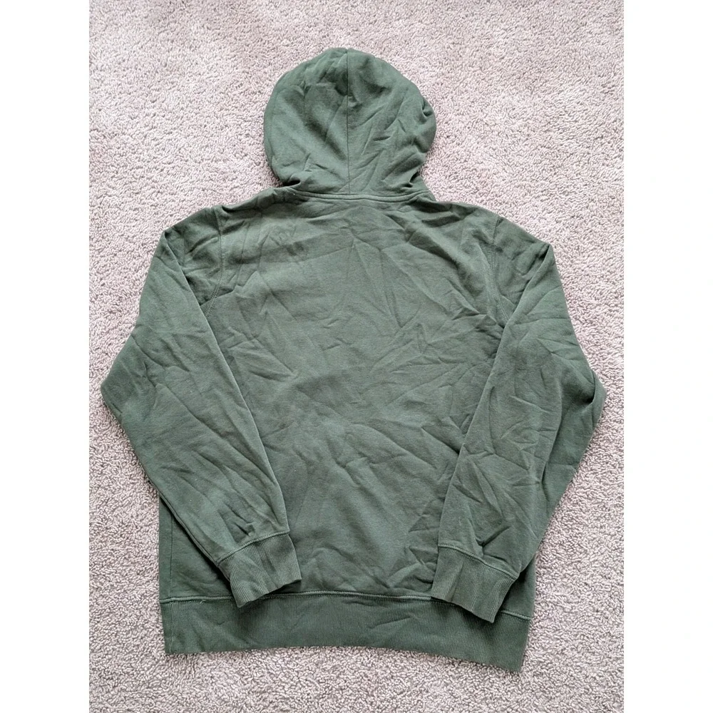 The North Face Hoodie Graphic Logo Hooded Pockets Men's Medium Olive Color